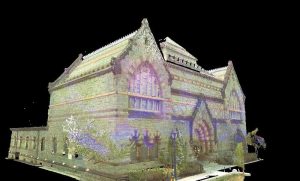 3D image of a building as a result of high definition scanning